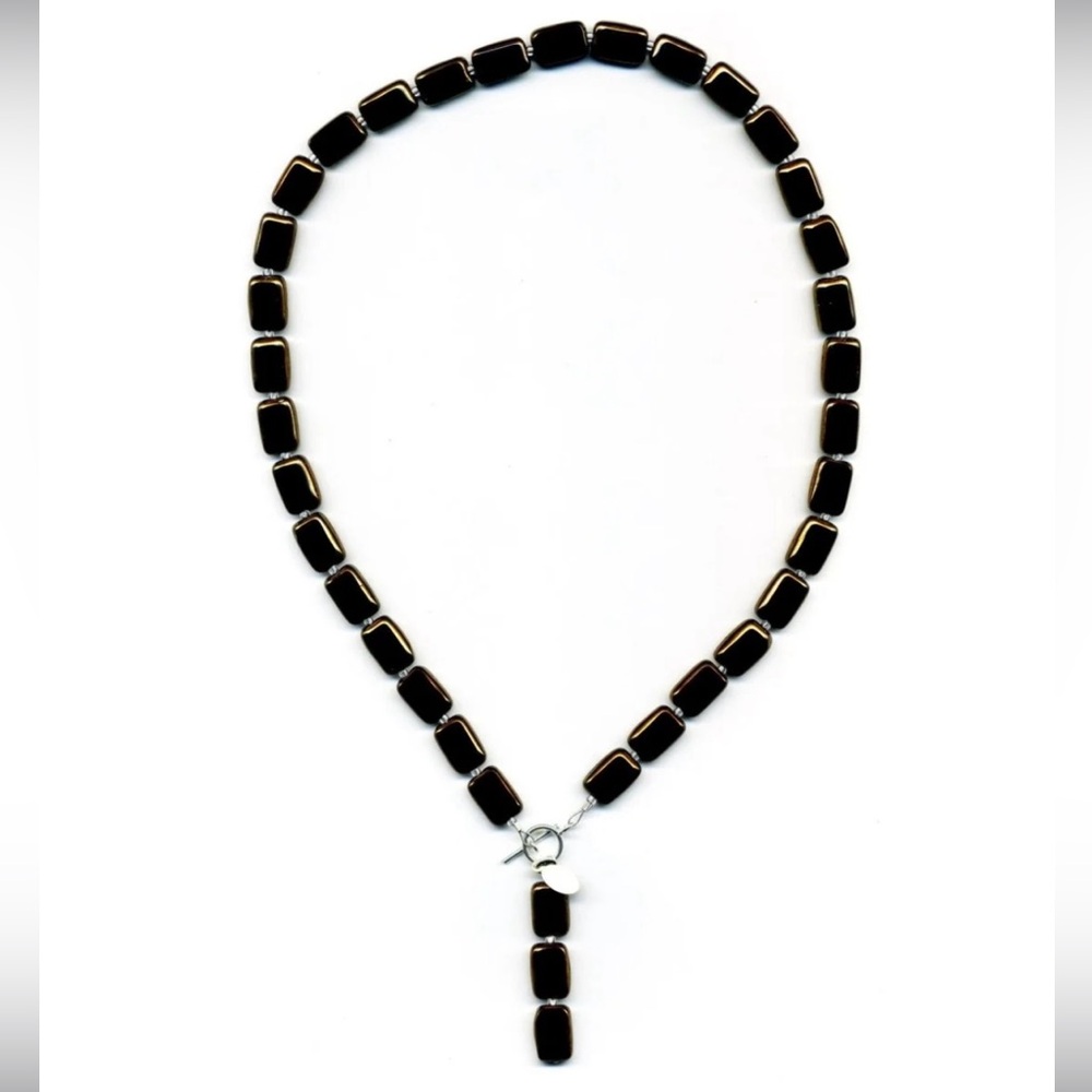 Stefanie Wolf Handmade Signed Sterling Silver TRILOGY 18" Necklace & Czech Beads